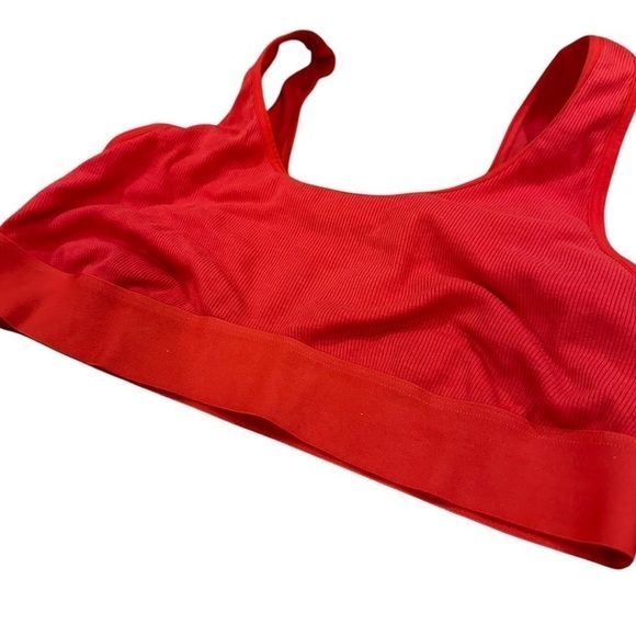 Auden Red Ribbed Bralette Size Medium - Picture 5 of 7